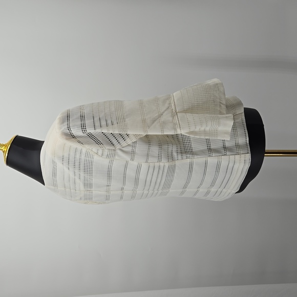 "KATE ROSY" Ivory Lined With Shoulder Pads Cropped Jacket Top Size Large - Picture 6 of 14